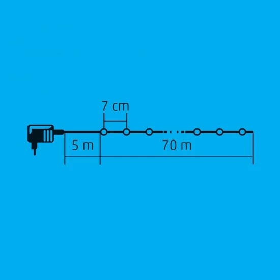LED-es fényfüzér, 1000 LED, melegfehér, állófényű, kültéri KKL 1000C/WW