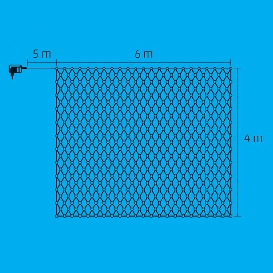 Világító háló, 6x4m, fehér, kül., 400 LED KLN 400C/WH