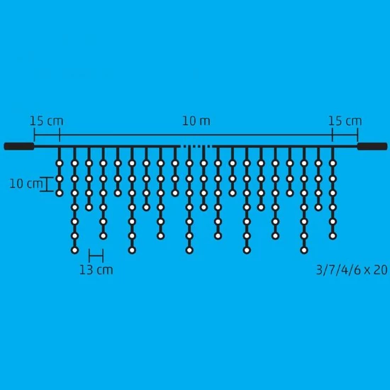 LED-es, sorolható fényfüggöny, jégcsap DLFJ 400/WW