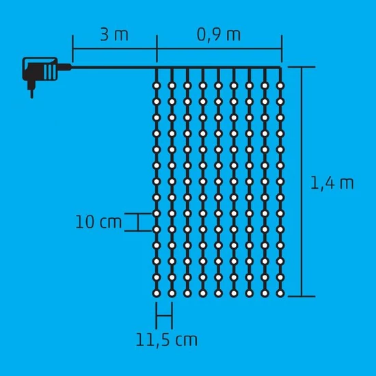 LED-es fényfüggöny KIN 126C/WW