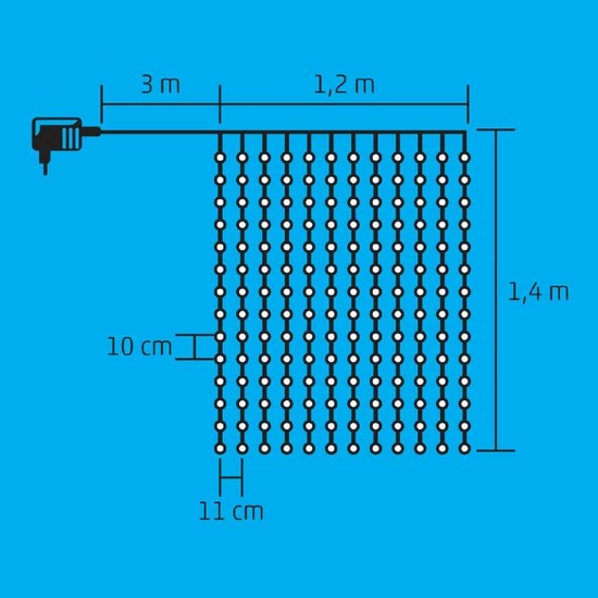 LED-es fényfüggöny KIN 168C/WW