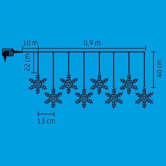 LED-es hókristály fényfüggöny KAF 8/F