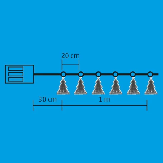 LED-es díszfüzér, tükrös, fenyő MRLC 6/T