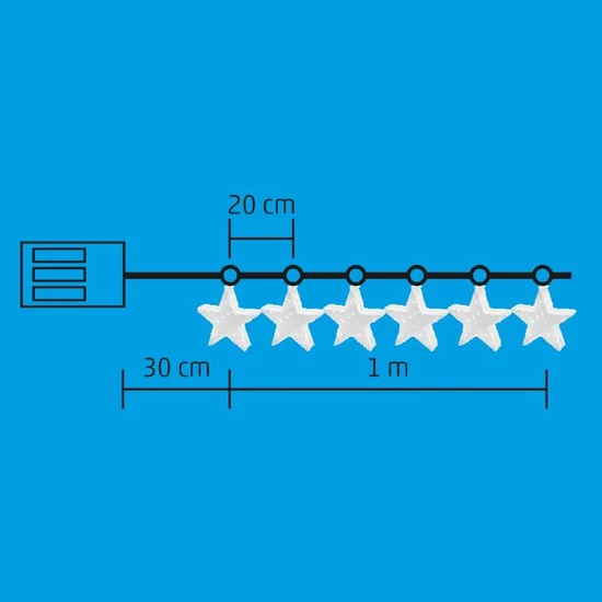 LED-es díszfüzér, tükrös, csillag MRLC 6/S