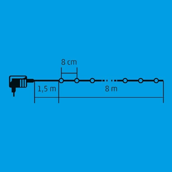 LED-es gömb fényfüzér KII 100B/WW
