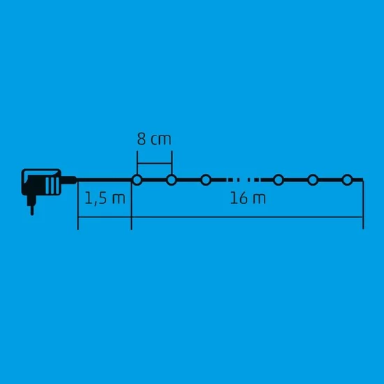 LED-es gömb fényfüzér KII 200B/M