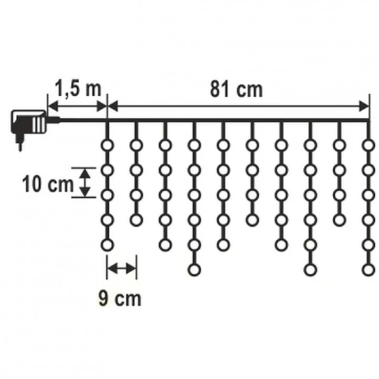 LED-es jégcsap fényfüggöny KAF 50C LED/WH