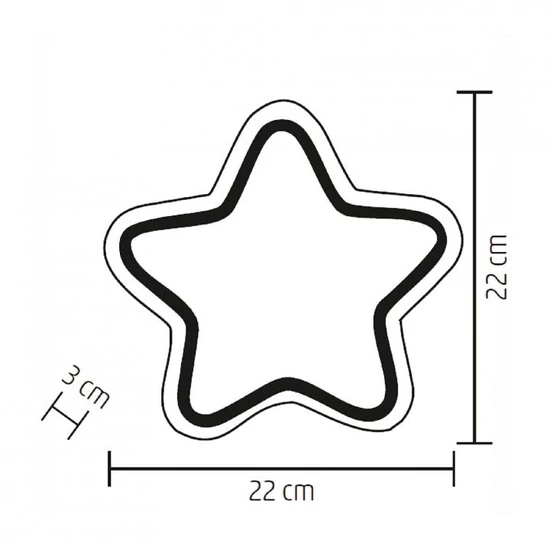 LED-es fa asztali dísz, csillag, neon-light, melegfehér KAD 27
