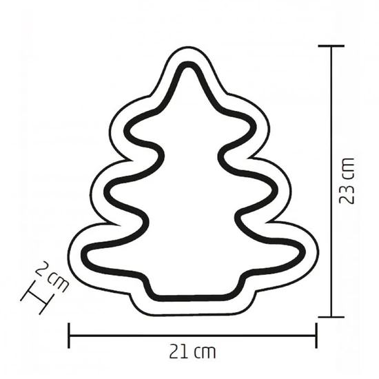 LED-es fa asztali dísz, fenyő, neon-light, melegfehér KAD 28