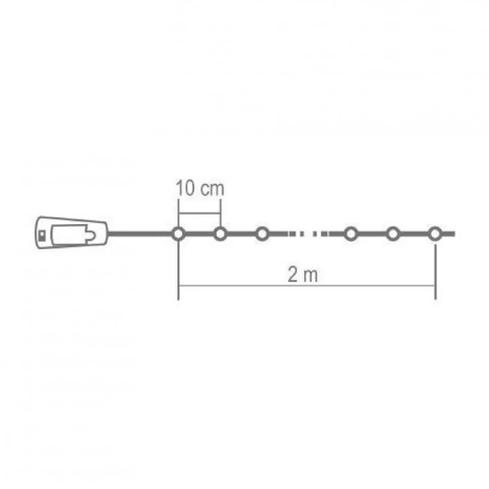 Micro LED-es elemes füzér, dugó alakú elemtartóval, színes MLD 20/M