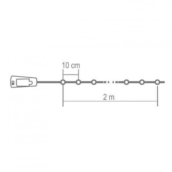 Micro LED-es elemes füzér, dugó alakú elemtartóval, melegfehér MLD 20/WW