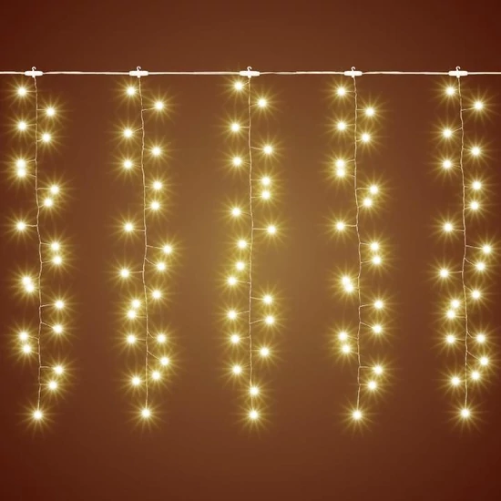 Home MLF 300/WW micro LED-es cluster fényfüggöny, 3x0,5 m / 300 db melegfehér micro LED, 8 fényprogram, távirányító, hálózati adapter, kül- és beltéri kivitel MLF 300/WW
