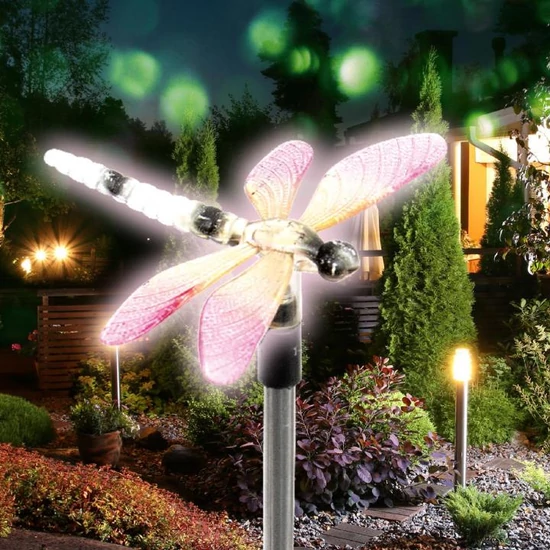 Home MX 618S napelemes kerti dekoráció, 1 db LED, automatikus, 8 óra üzemidő, szitakötő MX 618S