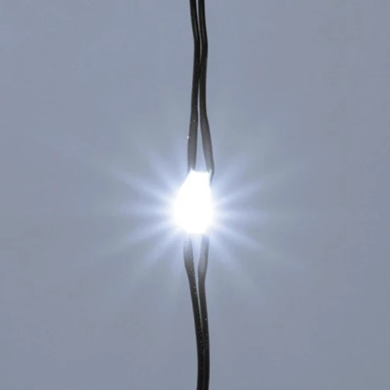 Micro LED-es fényfüzér-köteg, hidegfehér, zöld vezeték, IP44, dimmer ML 250G/WH