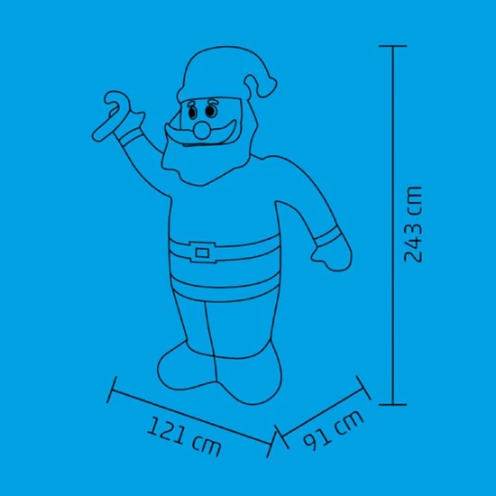 Felfújható Mikulás, 240 cm, LED világítással KD 240 M