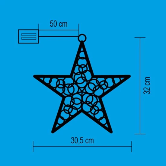 LED-es ablakdísz, akril csillag, elemes KID 211 B/WW