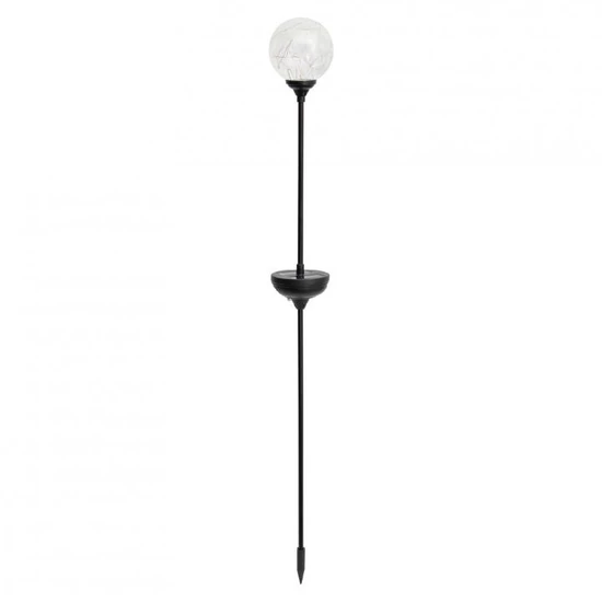 Napelemes üveggömb dekoráció meleg fehér micro LED füzérrel MX 624