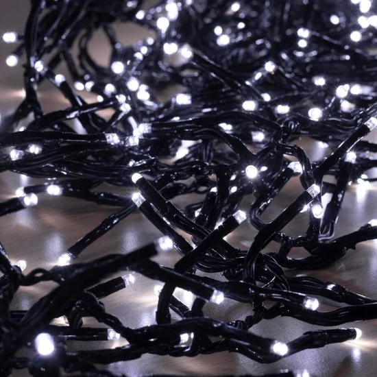 LED-es cluster fényfüzér, hidegfehér, 8pr, timer, távirányító LC 768/WH