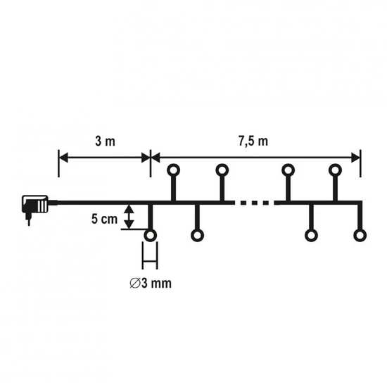 LED-es cluster fényfüzér, melegfehér, 8pr, timer, távirányító LC 768/WW