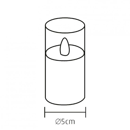 LED-es gyertya szett, üvegben, Ø5x10/12,5/15 cm CDS 3