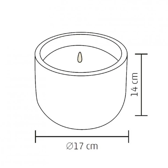 LED-es kő-mécses, 1 LED, Ø17x16 cm CDL 17