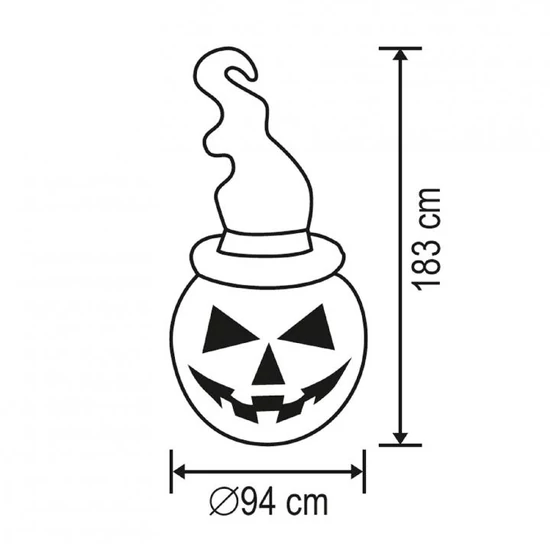 Felfújható Halloween tök, 180 cm, belső LED projektorral KD 180 T