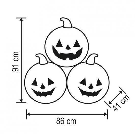 Felfújható Halloween tökrakás (3db tök egyben), 90 cm, LED világítással KD 90 T