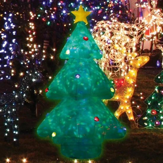 Felfújható karácsonyfa, 240 cm, belső LED projektorral KD 240 K