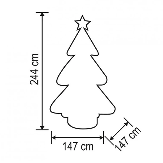 Felfújható karácsonyfa, 240 cm, belső LED projektorral KD 240 K