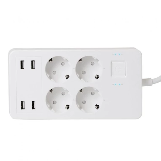 SMART (WiFi) elosztó, 4 aljzat, 4 USB, 1,5 m NV 4 WIFI