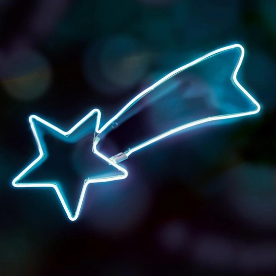 Hullócsillag neon-light, kültéri, 31x64cm