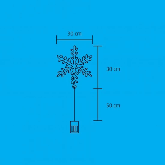 LED-es akril ablakdísz, hókristály, melegfehér KID 701/WW