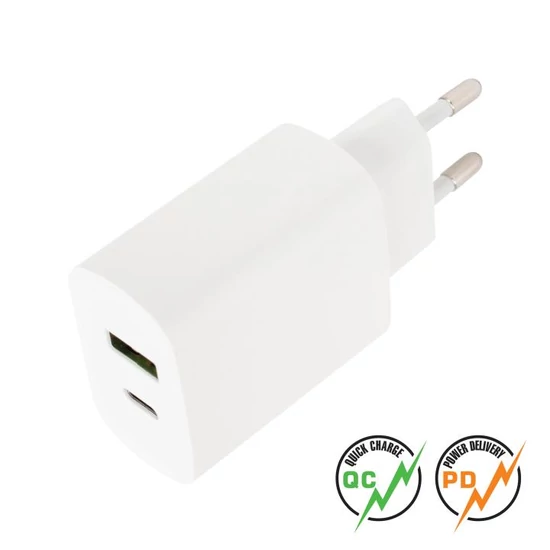 USB hálózati töltő, QC+PD, 20W