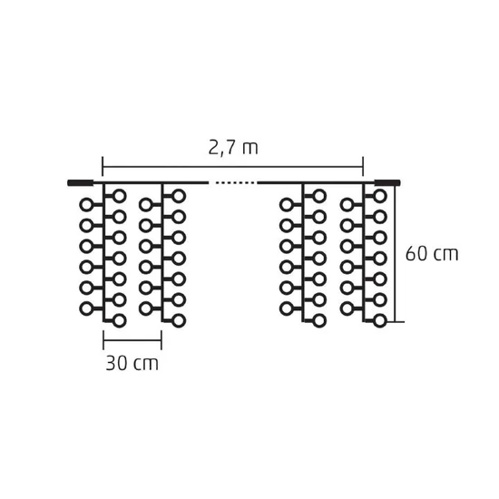 LED-es sorolható cluster fényfüggöny DLFC 600/WW