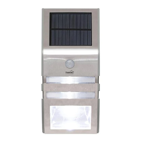 Home FLP30SOLAR napelemes LED lámpa, 30 lm, PIR mozgásérzékelő, 3-5m, 2 db hidegfehér SMD LED, energiatakarékos, fém + műanyag, IP44 FLP30SOLAR