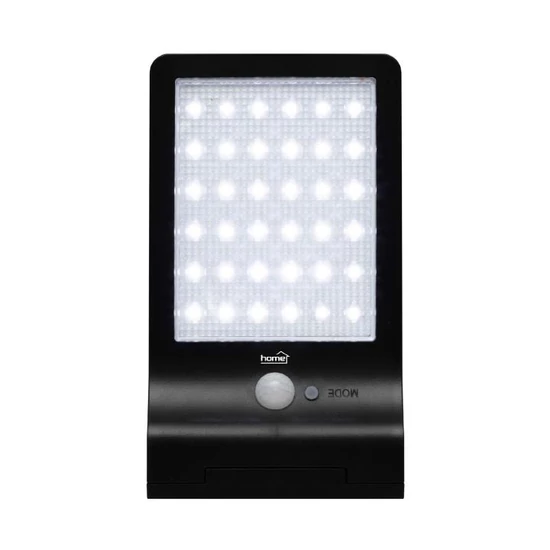 Home FLP300SOLAR napelemes LED reflektor, 300 lm, PIR mozgásérzékelő, 120° 5m, 36 db hidegfehér SMD LED, energiatakarékos, műanyag, IP44 FLP300SOLAR