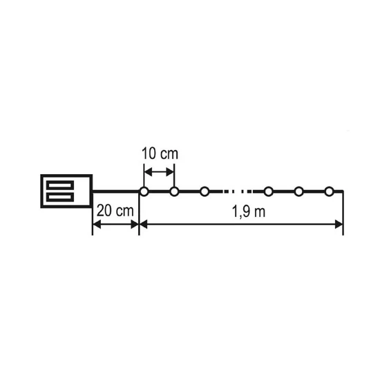 Home ML26M micro LED fényfüzér, beltéri kivitel, 20 db színes micro LED, 1,9 m füzérhossz, elemes ML26M