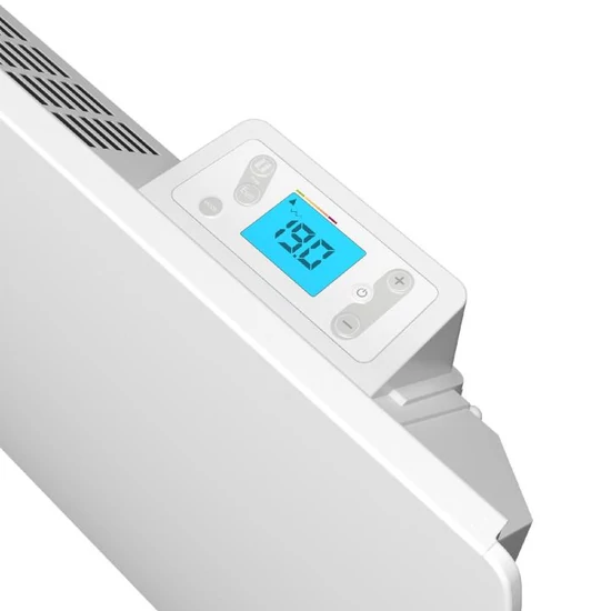 Noirot E216215 Inova V 1500 BL hősugárzó, 2000 W, IP24 védettség, nyitott ablak érzékelő, beépített termosztát LCD-vel, fali kivitel E216215