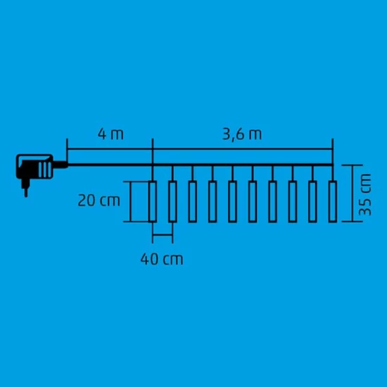 Jégcsap dekoráció, 10 jégcsap, 100LED G 10101