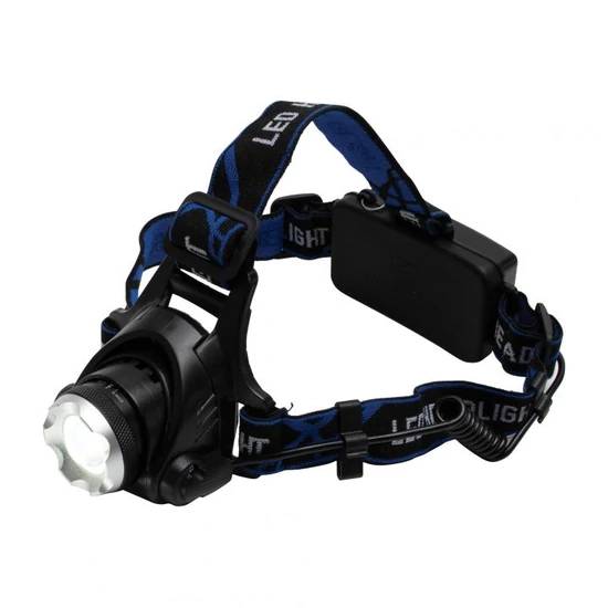 LED-es tölthető fém fejlámpa, zoom, 1000 lumen