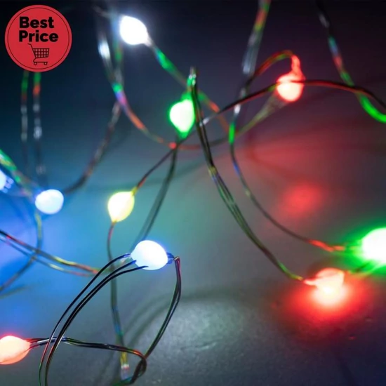 Micro LED-es fényfüzér, RGB, 100 LED, 12 prg