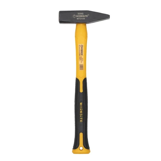 WORKSITE WT3149 kalapács, 500g, 370mm hosszú, üvegszálas gumírozott nyél