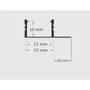PVC LED profil 33x12 süllyesztett fehér 2m átlátszó fedlap