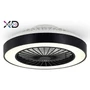 Mennyezeti Led lámpa 36W+15W 3CCT beépített ventilátorral fekete	