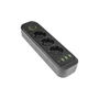 Modi hosszabbító kábel fekete 3x230V + 3x USB-A 1x USB-C