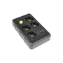 Modi hosszabbító kábel, fekete, 4x230V + 3x USB-A.