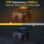 Fxlpower 41,5 cm LED figyelmeztető villogó lámpa – narancssárga, erős mágneses talp, 360° láthatóság