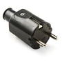 Földelt  gumi dugvilla fekete, 16A-250V