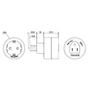 Háztartási csatlakozó adapter USA-EU 15A-250V
