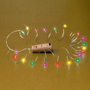 Kép 1/3 - Micro LED-es elemes füzér, dugó alakú elemtartóval, színes